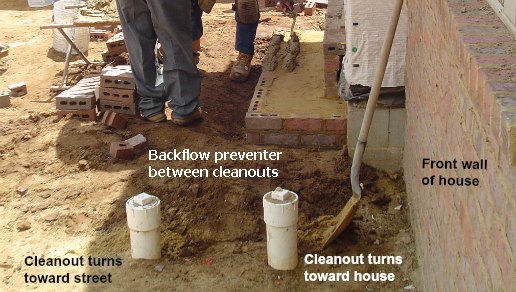 Double cleanouts for city sewer
