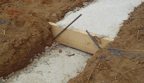 Footing step after concrete has cured